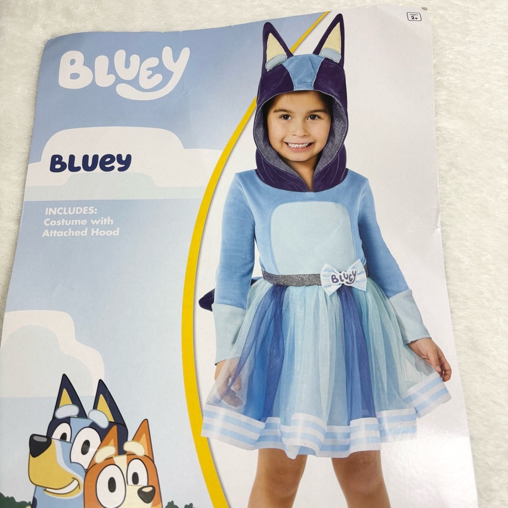 Bluey Toddler girls one piece tutu dress with hood Size 5-6T